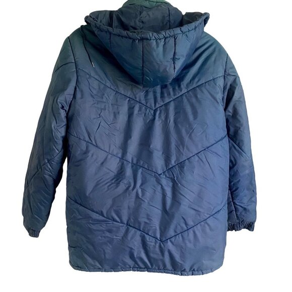 Montgomery Ward Blue Parka Jacket with Removable Hood Vintage Large - Picture 5 of 16